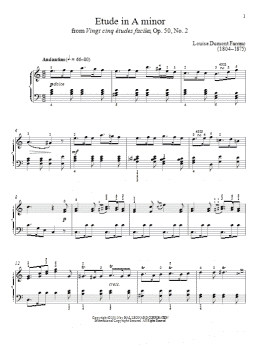 page one of Etude In A Minor (Piano Solo)