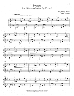 page one of Secrets (Piano Solo)