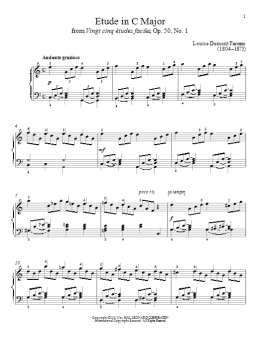 page one of Etude In C Major (Piano Solo)