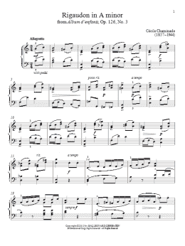 page one of Rigaudon In A Minor (Piano Solo)