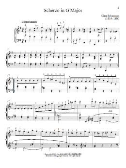 page one of Scherzo In G Major (Piano Solo)