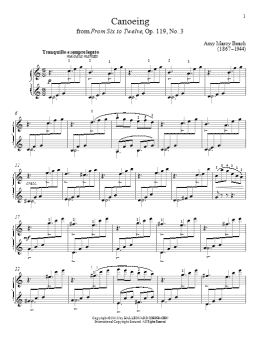 page one of Canoeing (Piano Solo)