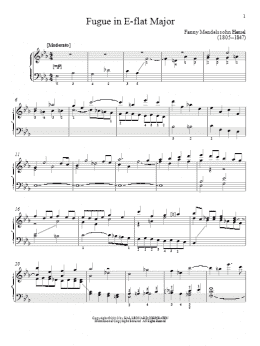 page one of Fugue In E-Flat Major (Piano Solo)