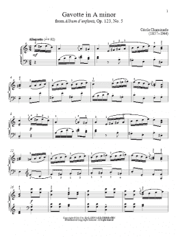 page one of Gavotte In A Minor (Piano Solo)
