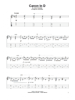 page one of Canon In D (Solo Guitar)