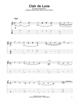 page one of Clair De Lune (Solo Guitar)