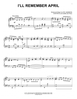 page one of I'll Remember April (Piano Solo)