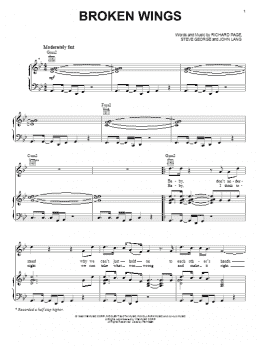 page one of Broken Wings (Piano, Vocal & Guitar Chords (Right-Hand Melody))