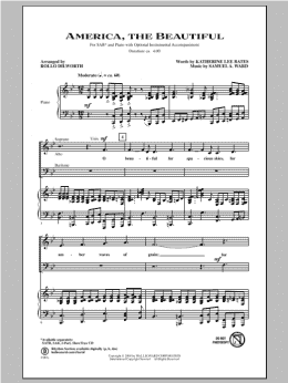 page one of America, The Beautiful (SAB Choir)