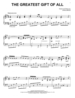 page one of The Greatest Gift Of All (Piano Solo)