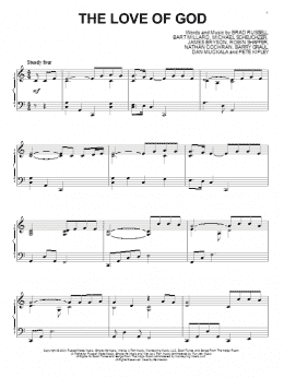 page one of The Love Of God (Piano Solo)
