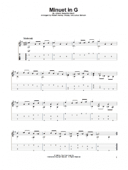 page one of Minuet In G (Solo Guitar)