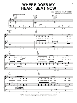 page one of Where Does My Heart Beat Now (Piano, Vocal & Guitar Chords (Right-Hand Melody))