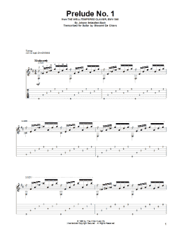 page one of Prelude No. 1 (Solo Guitar)