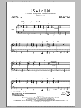 page one of I Saw The Light (SATB Choir)