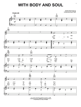 page one of With Body And Soul (Piano, Vocal & Guitar Chords (Right-Hand Melody))