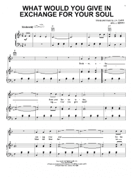 page one of What Would You Give In Exchange For Your Soul (Piano, Vocal & Guitar Chords (Right-Hand Melody))