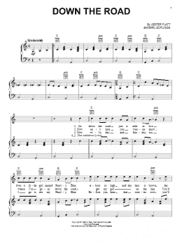 page one of Down The Road (Piano, Vocal & Guitar Chords (Right-Hand Melody))