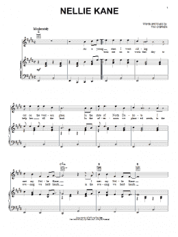 page one of Nellie Kane (Piano, Vocal & Guitar Chords (Right-Hand Melody))
