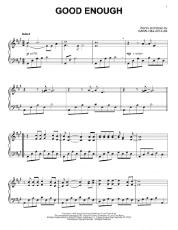 page one of Good Enough (Piano Solo)