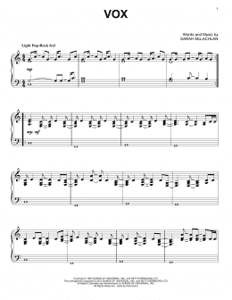 page one of Vox (Piano Solo)