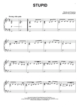 page one of Stupid (Piano Solo)
