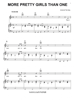 page one of More Pretty Girls Than One (Piano, Vocal & Guitar Chords (Right-Hand Melody))