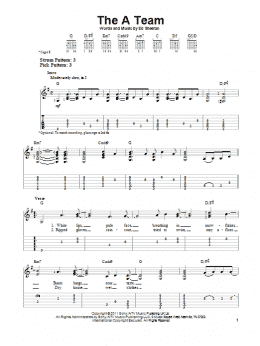page one of The A Team (Easy Guitar Tab)