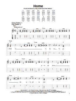 page one of Home (Easy Guitar Tab)