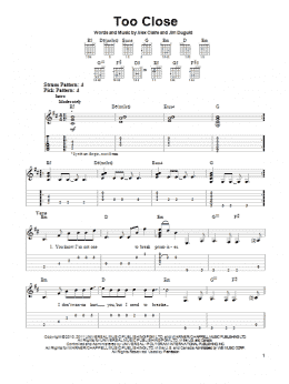 page one of Too Close (Easy Guitar Tab)