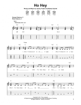 page one of Ho Hey (Easy Guitar Tab)