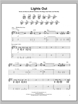 page one of Lights Out (Guitar Tab)
