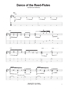 page one of Dance Of The Reed-Flutes (from The Nutcracker) (Solo Guitar)