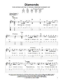 page one of Diamonds (Easy Guitar Tab)