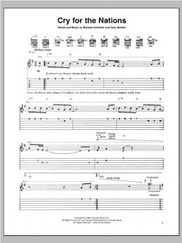 page one of Cry For The Nations (Guitar Tab)