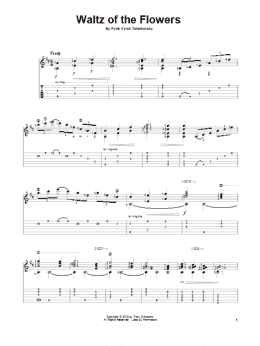 page one of Waltz Of The Flowers (arr. Tony D'Addono) (Solo Guitar)