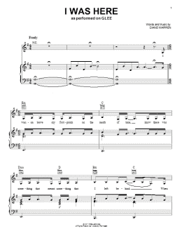 page one of I Was Here (Piano, Vocal & Guitar Chords (Right-Hand Melody))