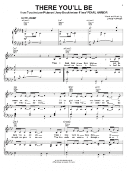 page one of There You'll Be (Piano, Vocal & Guitar Chords (Right-Hand Melody))