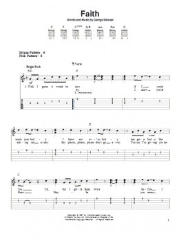 page one of Faith (Easy Guitar Tab)