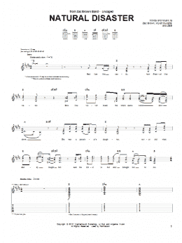 page one of Natural Disaster (Guitar Tab)