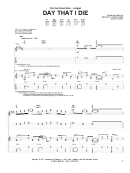 page one of Day That I Die (Guitar Tab)