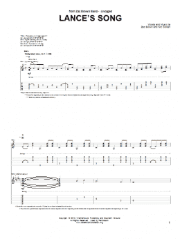 page one of Lance's Song (Guitar Tab)