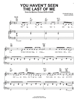 page one of You Haven't Seen The Last Of Me (Piano, Vocal & Guitar Chords (Right-Hand Melody))