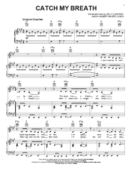 page one of Catch My Breath (Piano, Vocal & Guitar Chords (Right-Hand Melody))
