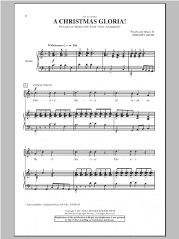 page one of A Christmas Gloria! (2-Part Choir)