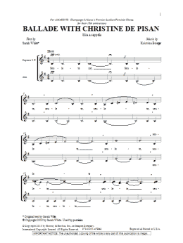 page one of Ballade With Christine De Pisan (SSA Choir)