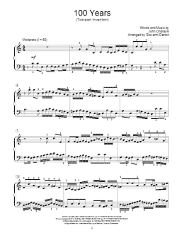page one of 100 Years (Educational Piano)