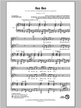 page one of Iko Iko (2-Part Choir)