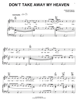 page one of Don't Take Away My Heaven (Piano, Vocal & Guitar Chords (Right-Hand Melody))