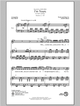 page one of I'm Yours (SAB Choir)